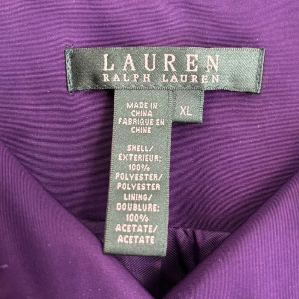 Lauren Ralph Lauren LRL Womens Double Breasted Pea Coat Purple XL‎ Rain Classic - Picture 4 of 13